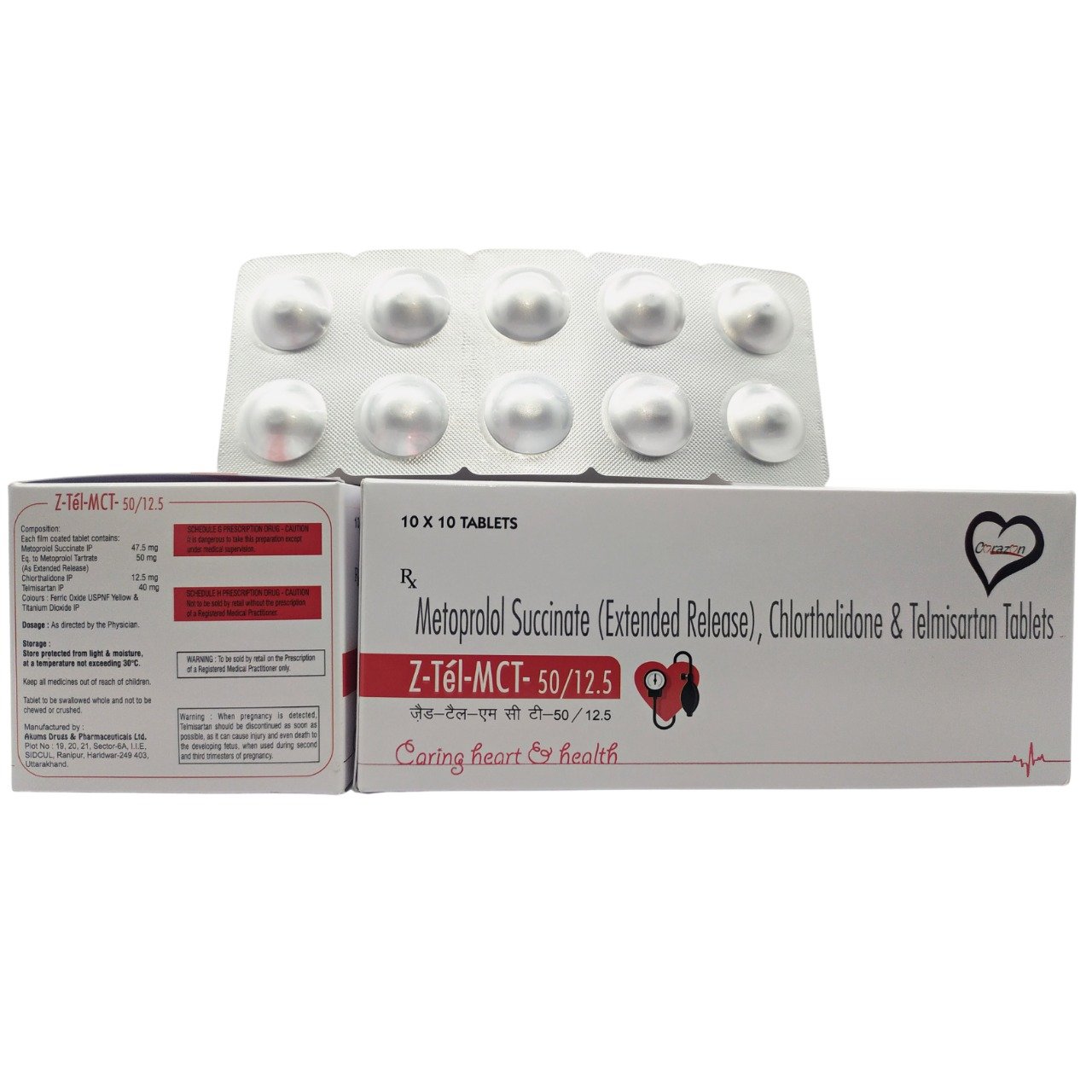 Metoprolol 50mg  Chlorthalidone 12.5mg Telmisartan  40mg