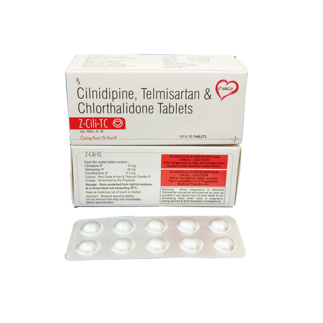 Telmisatan    40 mg +Cilnidipine    10 mg +Chlorthalidone  12.5 mg