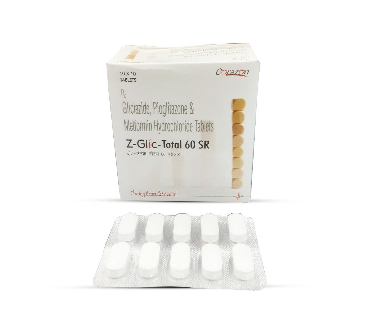 Gliclazide 60mg Metformin 500mg Pioglitazone Tablet